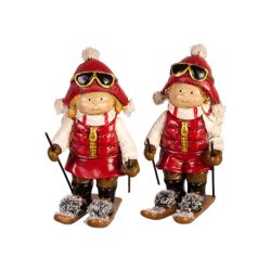 JULEBARN P SKI, GUTT, H 12 CM