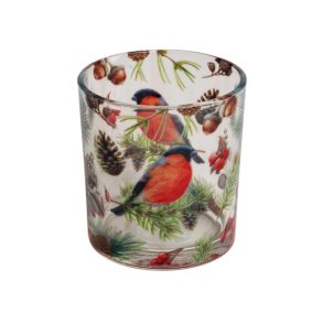 NYDELIG LYSGLASS MED DOMPAPP MOTIV, 7 X 8 CM