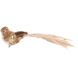 VAKKER FUGL MED KLYPE, BEIGE, 21 CM