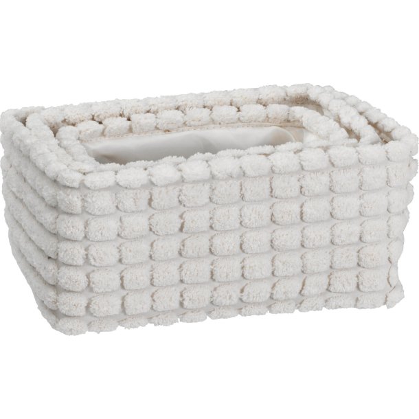 LEKKERT KURVSETT I "PELS", 3 stk.  20 x 14 x 10 CM,  24 x 16 x 11  CM,  26 x 21 x 12 CM,  HVIT