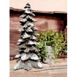 VAKKERT JULETRE, BRUNT MED GLITTERSN, H 25 CM