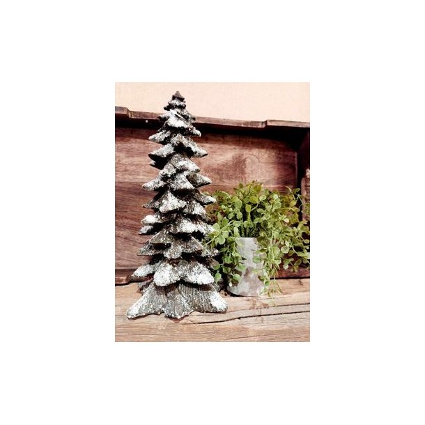 VAKKERT JULETRE, BRUNT MED GLITTERSN, H 25 CM