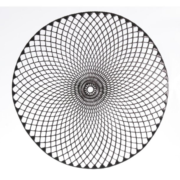 LEKKER RUND SPISEBRIKKE I PVC, SORT, 38 CM