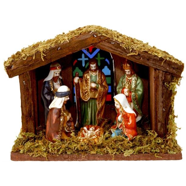 NYDELIG JULEKRYBBE MED LEDLYS, 20 X 15 CM, UTSOLGT!