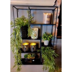 TRENDY HYLLE I METALL, SORT,  70 x 45 x 12 CM