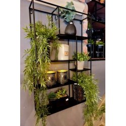 TRENDY HYLLE I METALL, SORT,  70 x 45 x 12 CM