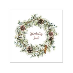 VAKKER JULESERVIETT MED TEKST OG JULEKRANS, LUNCH