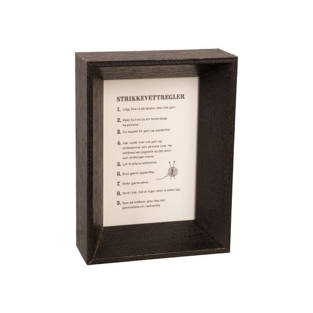 TRENDY RAMME, SORT MED DYP KANT TIL 10 X 15 CM BILDE MED STRIKKEVETT REGLER