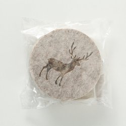 6 STK. GLASSBRIKKER I FILT MED HJORT