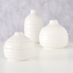 NYDELIG HVIT VASE, H 10 CM
