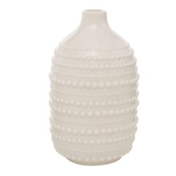 NYDELIG HVIT VASE, H 21 CM
