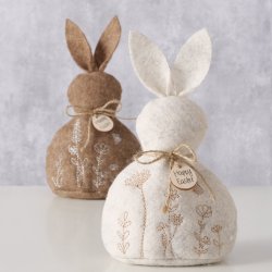 SKJNN HAREPUS, KREMHVIT, H 20 CM