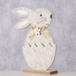 KOSELIG HAREFIGUR, H 24 CM, BEIGE