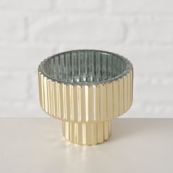 ENKEL OG TRENDY LYSESTAKE I GLASS, H 7 CM