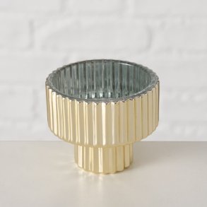 ENKEL OG TRENDY LYSESTAKE I GLASS, H 7 CM