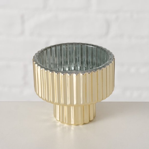 ENKEL OG TRENDY LYSESTAKE I GLASS, H 7 CM