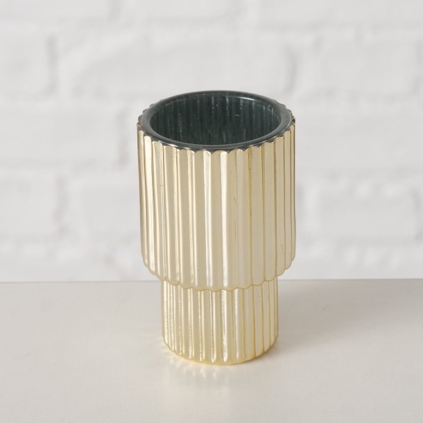 ENKEL OG TRENDY LYSESTAKE I GLASS, H 7 CM