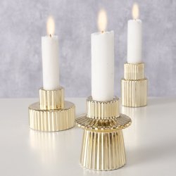 ENKEL OG TRENDY LYSESTAKE I GLASS, H 7 CM