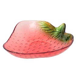 KOSELIG JORDB�R SK�L I GLASS, 15,5 X 16 CM, H 3,5 CM