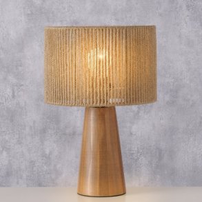 TRENDY LAMPE MED TREFOT OG TR�DSKJERM, H 34 CM