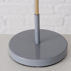 LEKKER LYSESTAKE I METALL, GR� OG GULL, H 19 CM