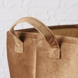 VAKKER KURV I VELOUR MED HNDMALT MOTIV, 26 X 36 CM