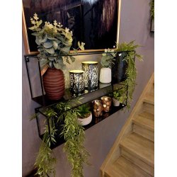 TFF HYLLE I SORT METALL, 70 x 15 x 18 cm