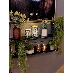 TFF HYLLE I SORT METALL, 70 x 15 x 18 cm