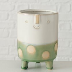 ARTIG BLOMSTERURNE MED SMIL, H 12 CM, DIA 10 CM