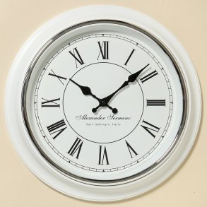 TFF KLOKKE MED HVIT RAMME OG SLVKANT,  40 CM