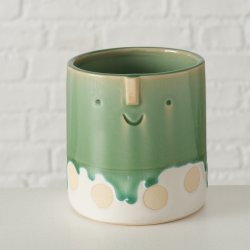 ARTIG BLOMSTERURNE MED SMIL, H 12 CM, DIA 10 CM