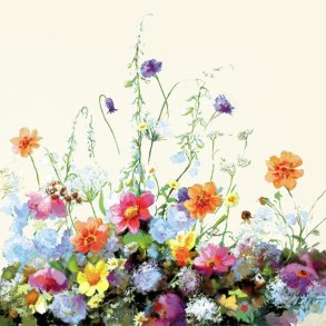 VAKKER SERVIETT MED MARKBLOMSTER, LUNCH