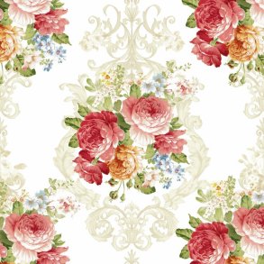 NYDELIG SERVIETT MED ROSEMOTIV, LUNCH