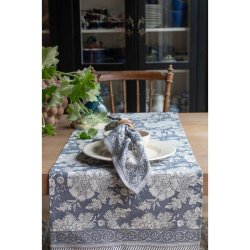 LEKKER M�NSTRET L�PER I BOMULL, 40 X 145 CM, BL�