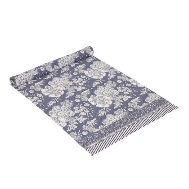 LEKKER M�NSTRET L�PER I BOMULL, 40 X 145 CM, BL�