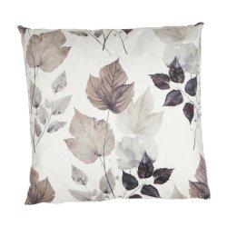 LEKKERT PUTETREKK,  HVIT MED BLADER, 45 X 45 CM