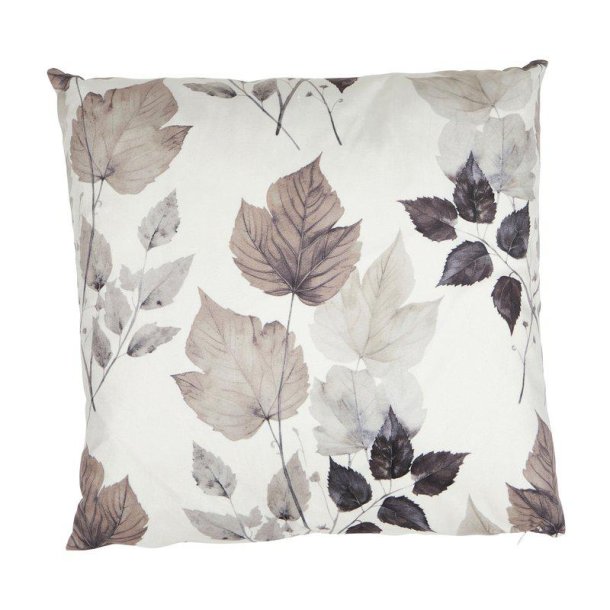 LEKKERT PUTETREKK,  HVIT MED BLADER, 45 X 45 CM