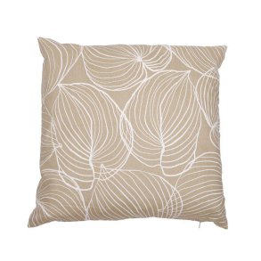 LEKKERT PUTETREKK MED BLADMOTIV, LINFARGET, 45 X 45 CM