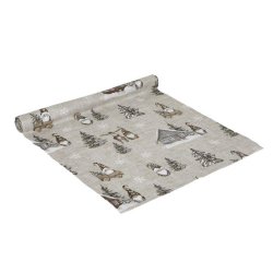NYDELIG JULEL�PER, BOMULL, LIN/BRUN, 45 X 150 CM