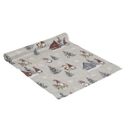 NYDELIG JULEL�PER, BOMULL, LIN/R�D, 45 X 150 CM