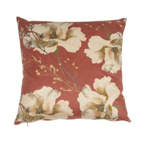 VAKKERT PUTETREKK I VELUR MED MNSTER, RUST/BEIGE 45 X 45 CM