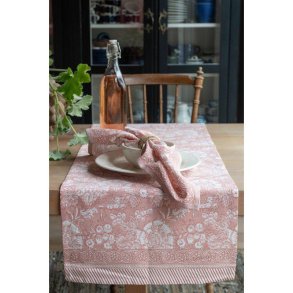 LEKKER M�NSTRET L�PER I BOMULL, 40 X 145 CM, ROSA