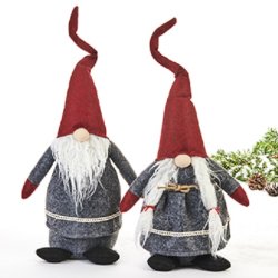 KOSELIG NISSEMOR I GR VADMELSKLR OG RD LUE, H 45 CM