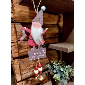 HENGEDEKOR MED NISSE OG BJELLER, H 34 CM