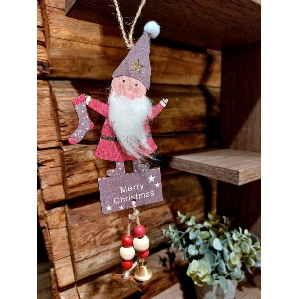 HENGEDEKOR MED NISSE OG BJELLER, H 34 CM