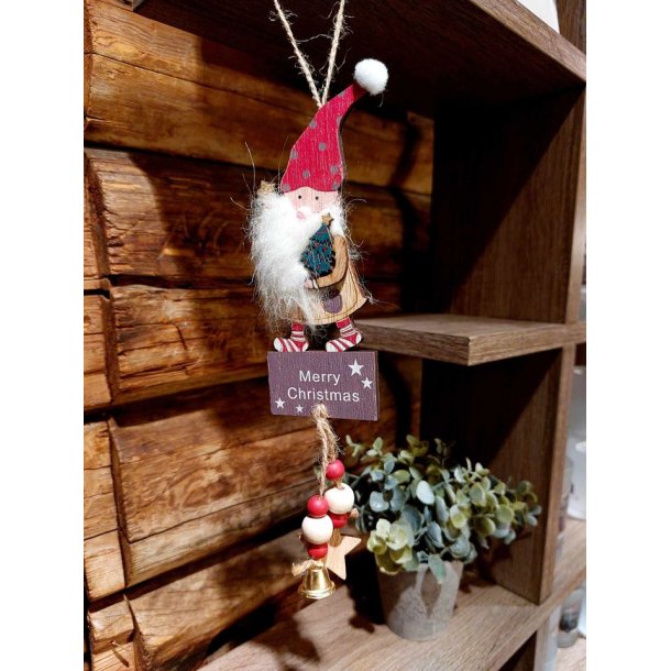 HENGEDEKOR MED NISSE OG BJELLER, H 34 CM