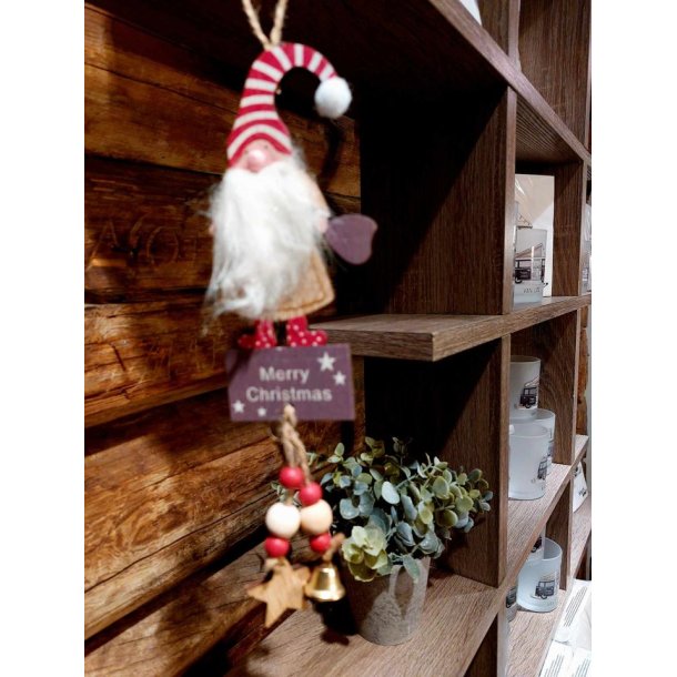 HENGEDEKOR MED NISSE OG BJELLER, H 34 CM