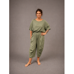 NYDELIG ONE-SIZE TOPP I LIN/BOMULL, GR�NN