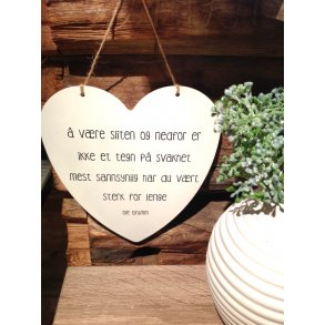 SKILT, HJERTE, FOR STERK FOR LENGE