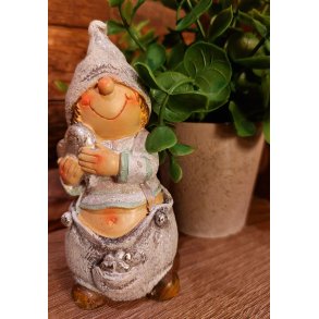 SJARMERENDE JULEBARN GR/SLV, H 12 CM